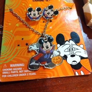 Disney Necklace and Earrings set